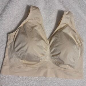 Truekind® Everyday Throw-on Wireless Bralette in the color Cream Size 3XL